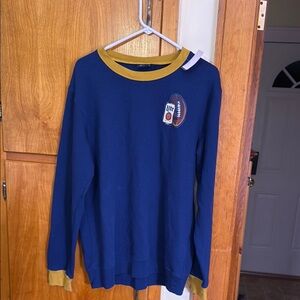 Vintage Miller Lite Football Crewneck Sweater with Contrasting Yellow Trim